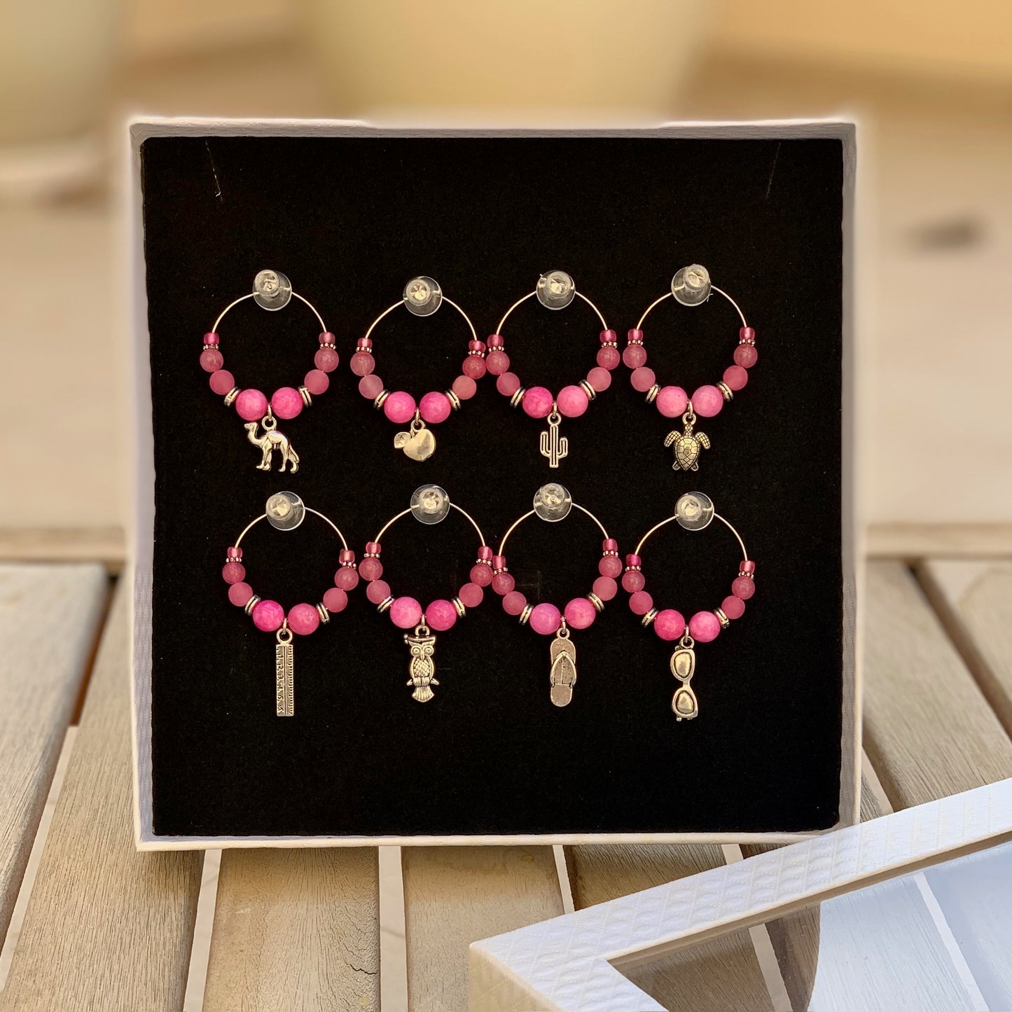Teacher Themed Wine Glass Charms - Choose Colour & Quantity