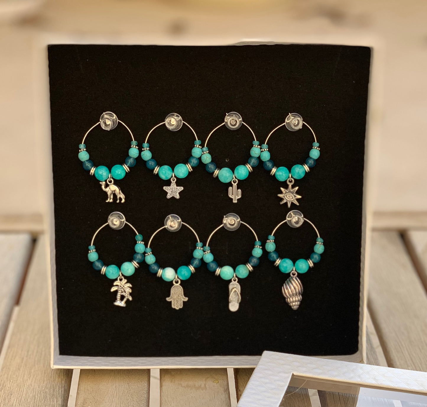 Dubai Themed Wine Glass Charms - Choose Colour/Quantity & Personalisation option