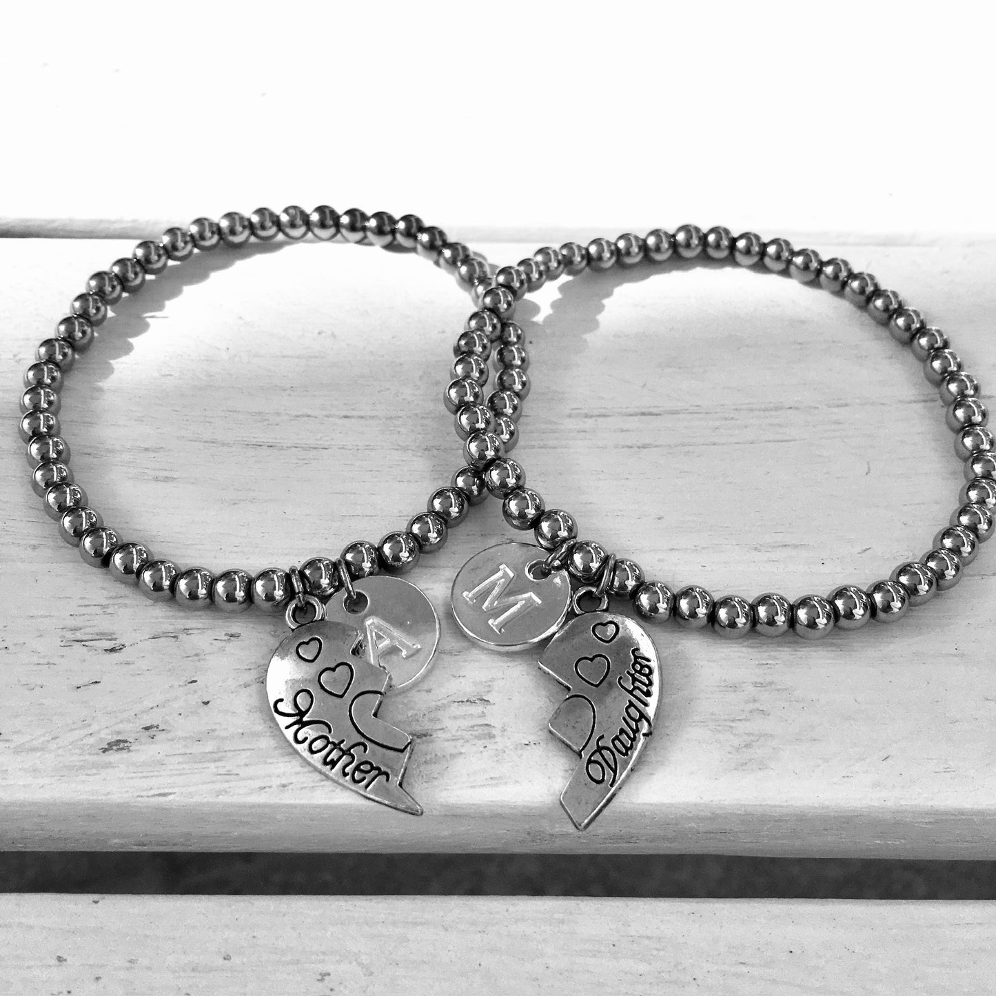 Mum & Daughter Bracelet Set - Choose Gemstone/Colour & Personalisation