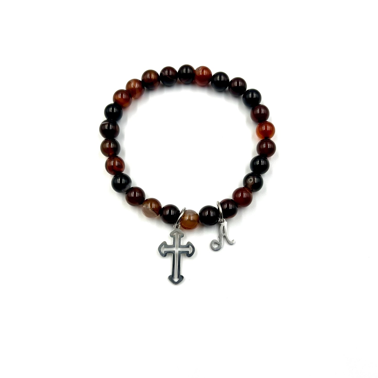 Unisex 8mm Beaded Bracelet - Choose Gemstone/Colour & Charms
