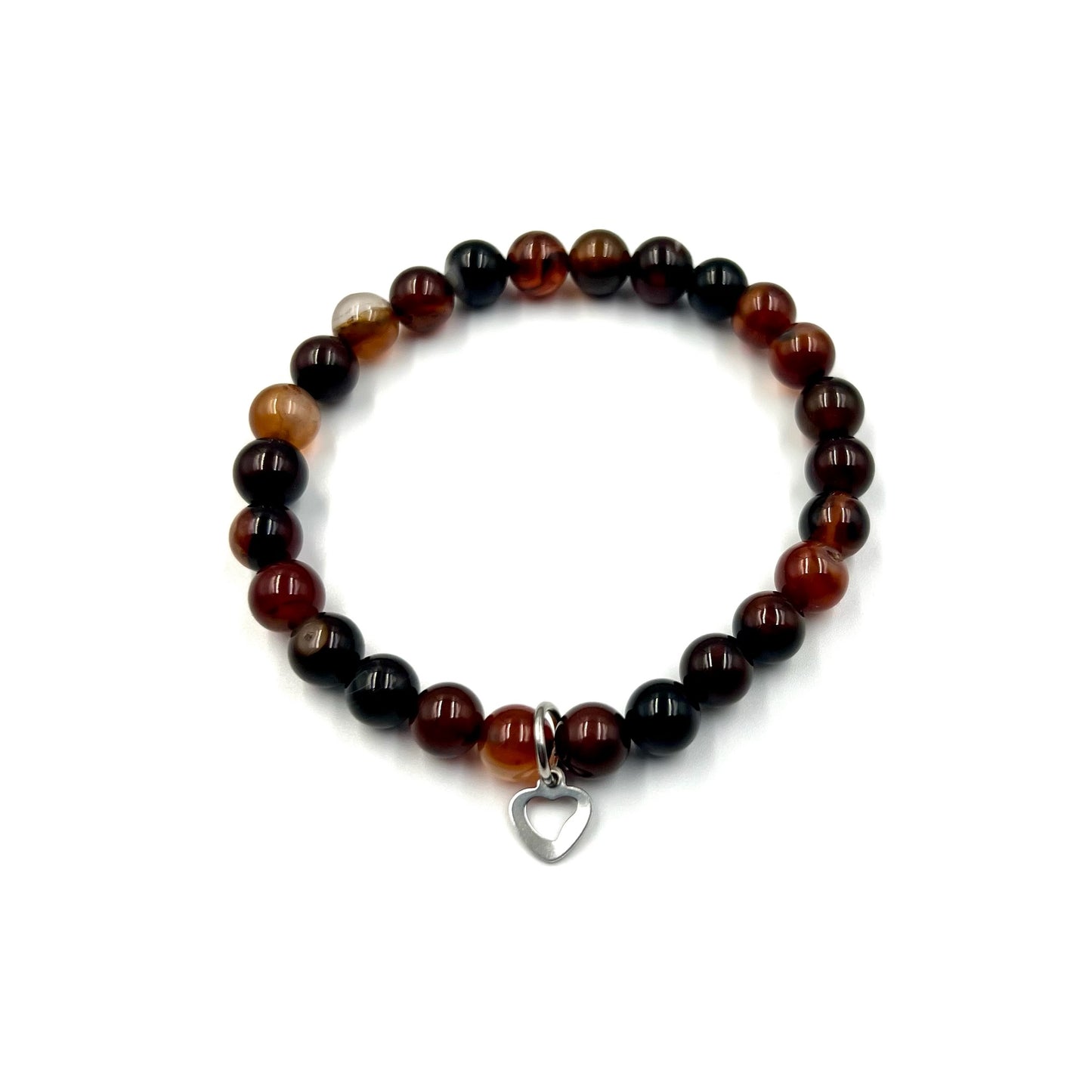 Unisex 8mm Beaded Bracelet - Choose Gemstone/Colour & Charms
