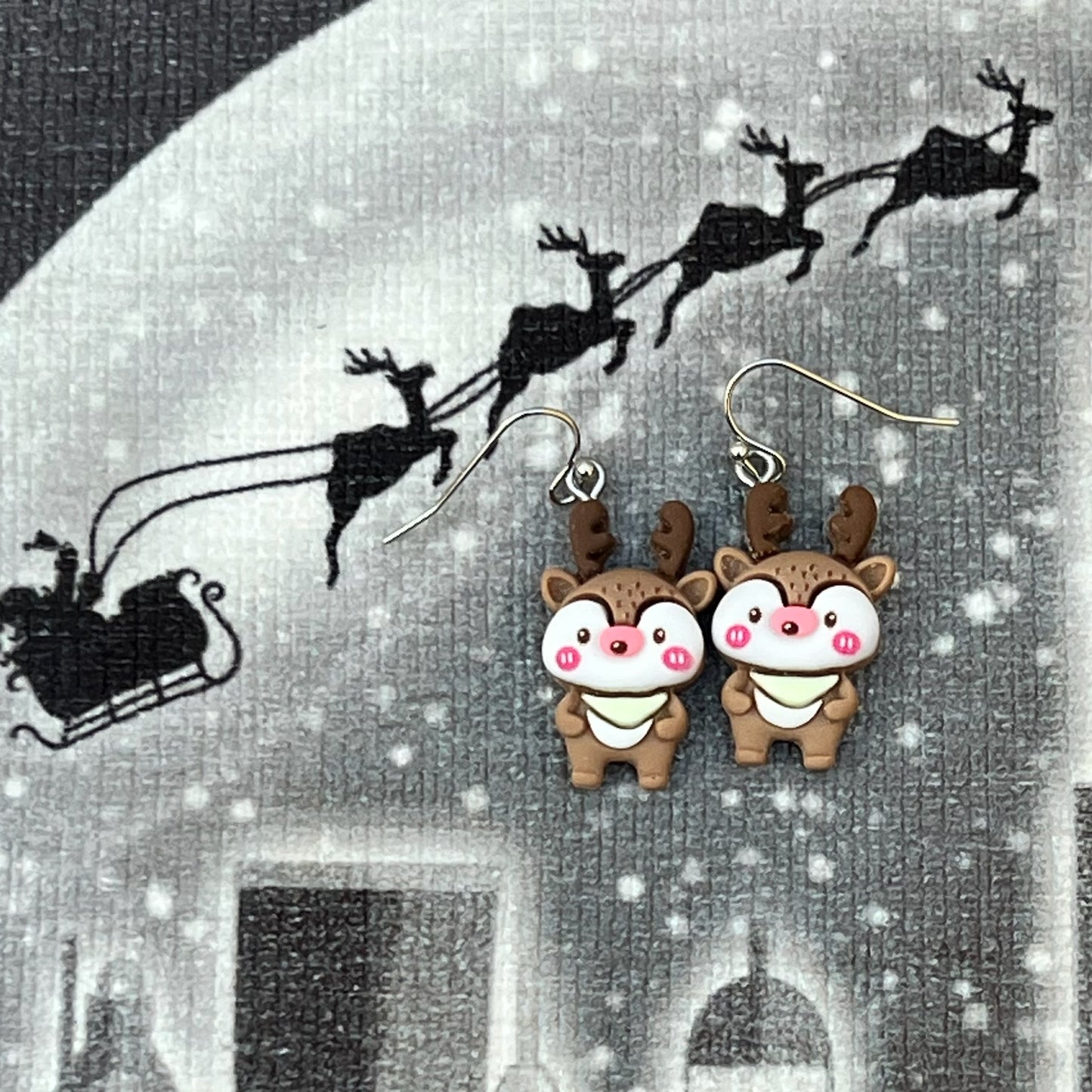 Cute Christmas Reindeer Earrings