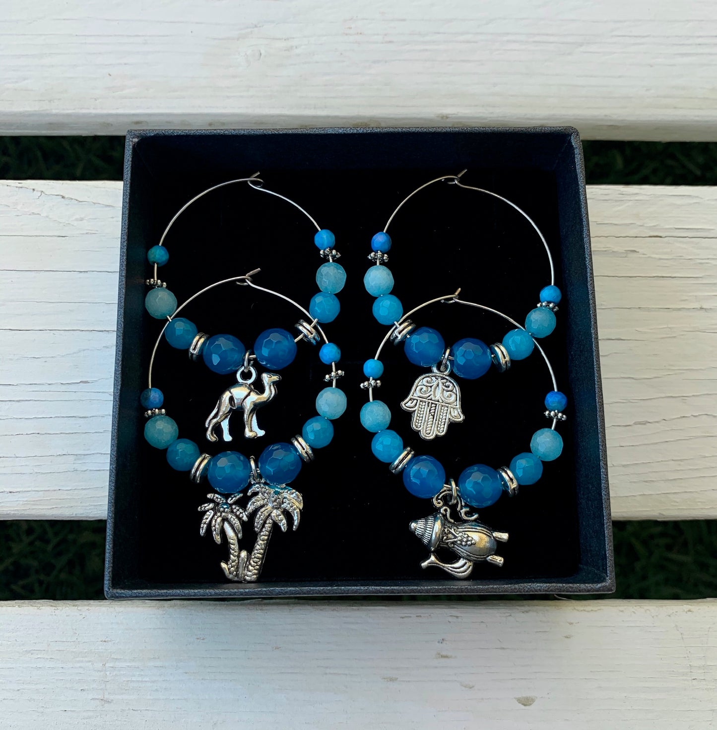 Dubai Themed Wine Glass Charms - Choose Colour/Quantity & Personalisation option
