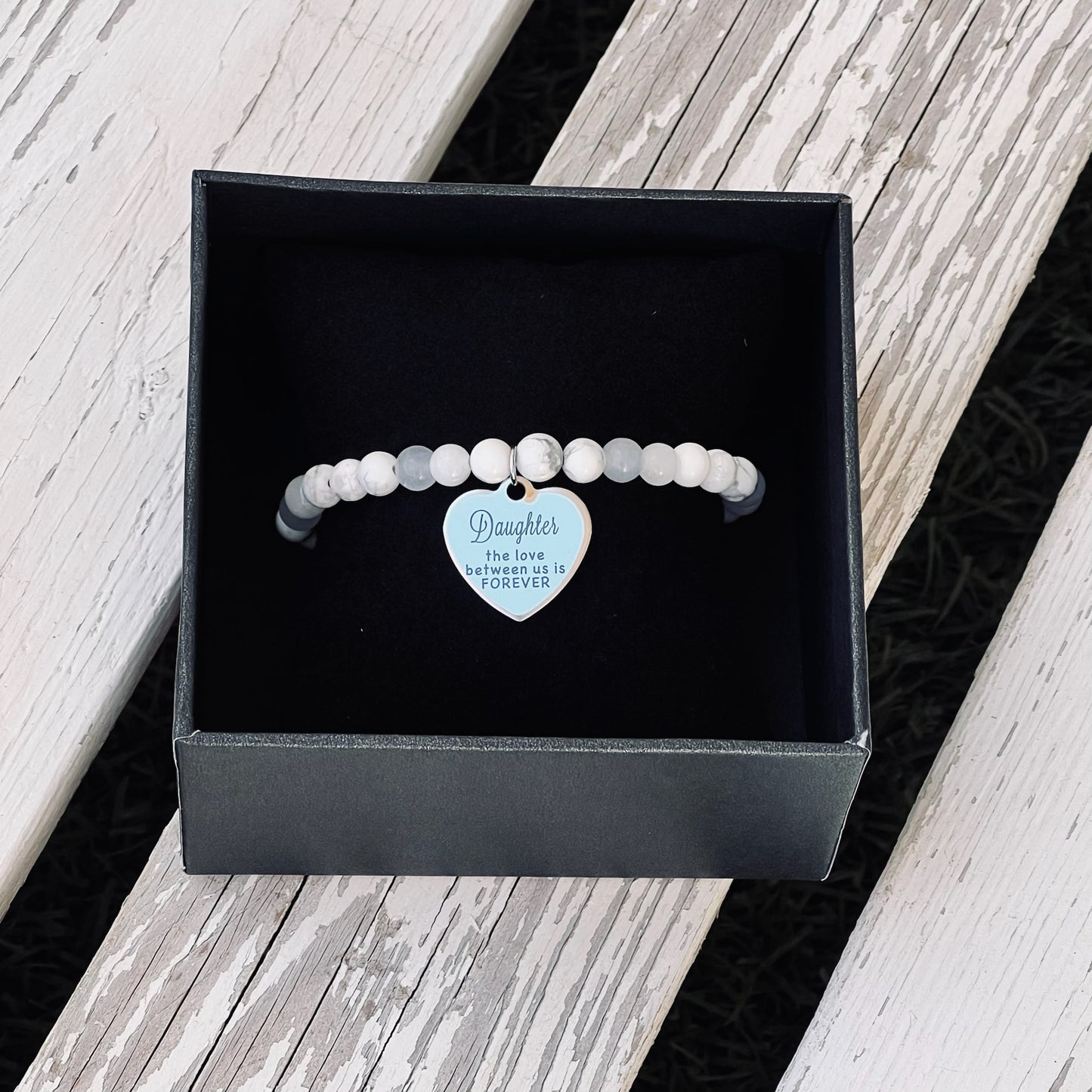 Howlite Mix Beaded Bracelet - Choose Charm & Personalisation