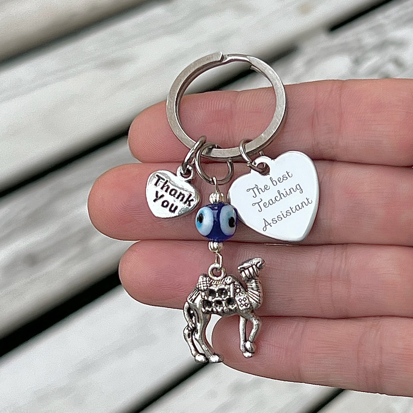 Teacher Appreciation Camel Keyring with Choice of Teacher Charms