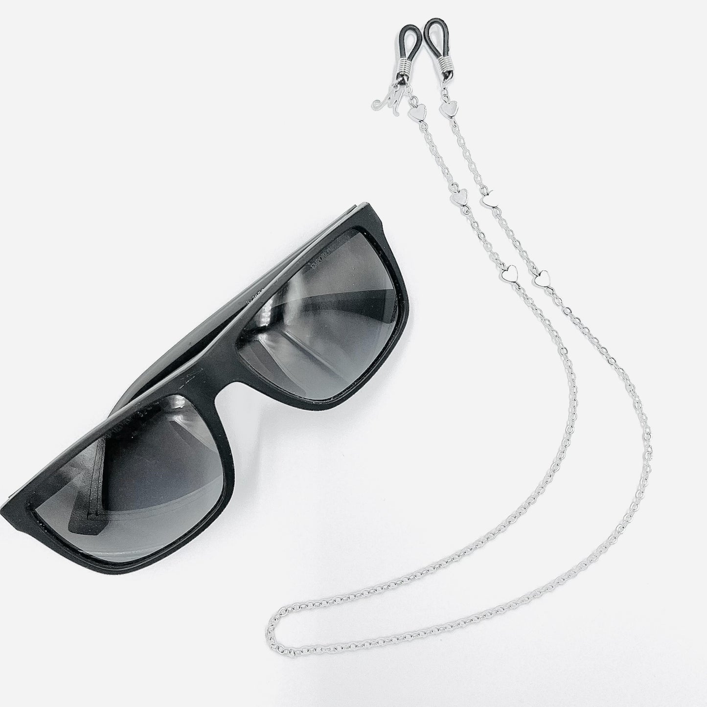 Glasses Chain - Silver or Gold with Hearts & Personalisation Option