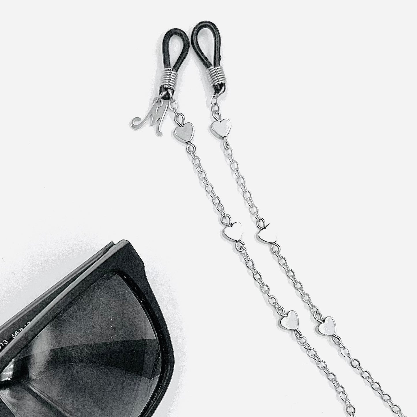 Glasses Chain - Silver or Gold with Hearts & Personalisation Option