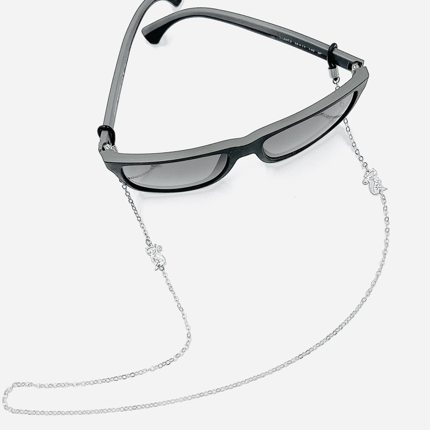 Glasses Chain - Silver Cats with Personalisation option