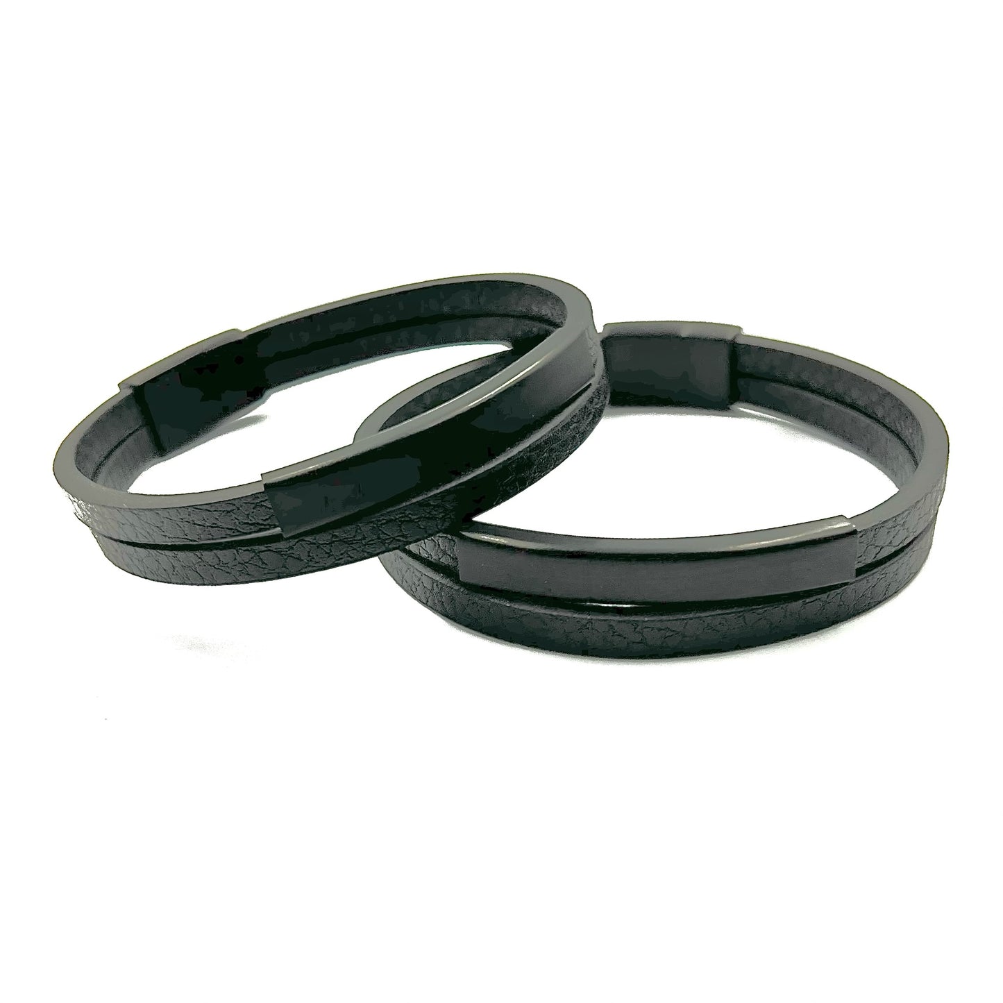 Mens Double Strand Leather Bracelet