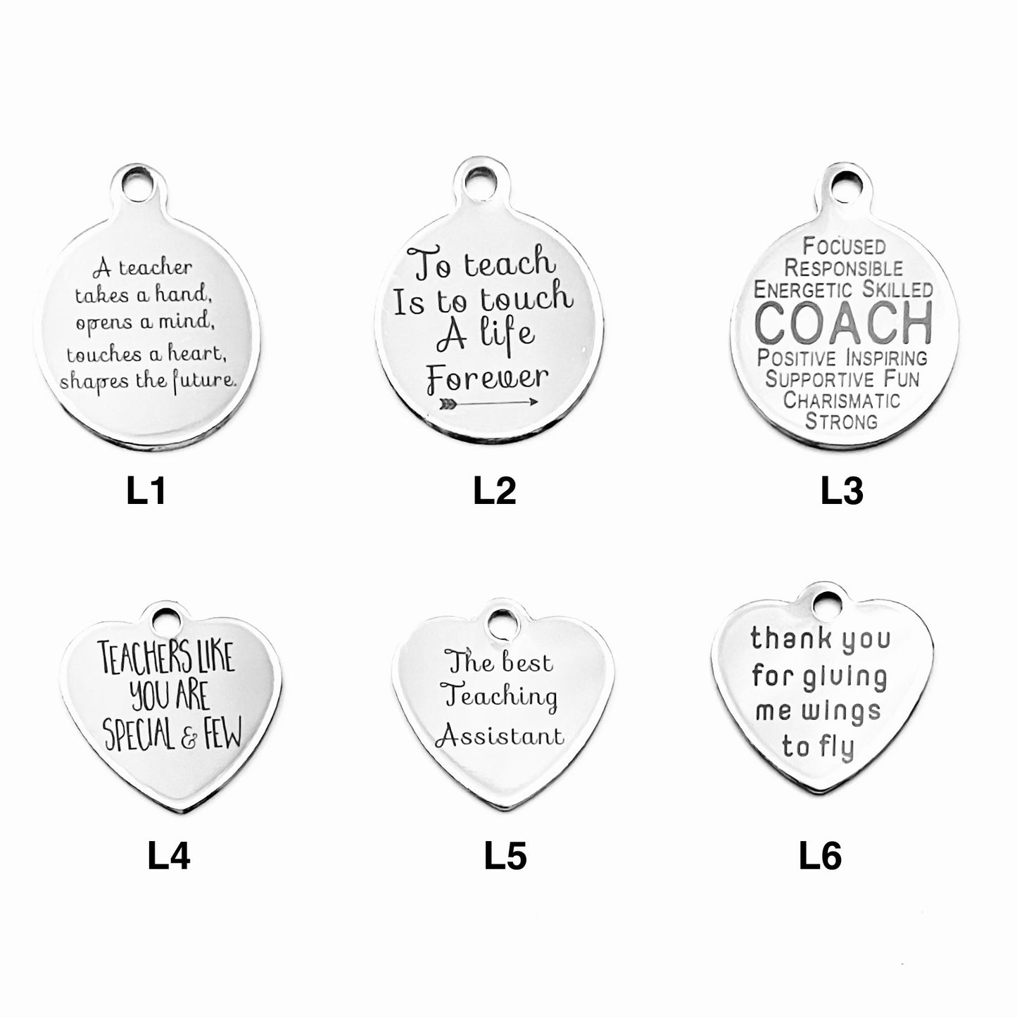 Teacher/Coach Appreciation Beaded Bracelet - Choose Bead Colour, Charm & Personalisation