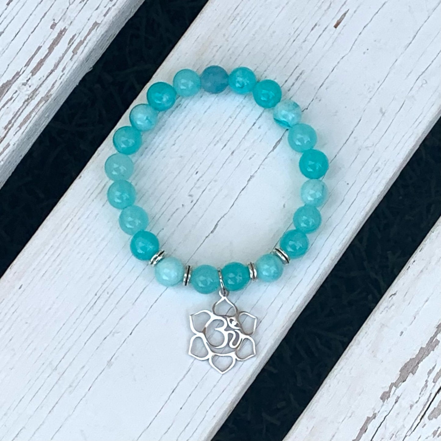 Unisex 8mm Beaded Bracelet - Choose Gemstone/Colour & Charms
