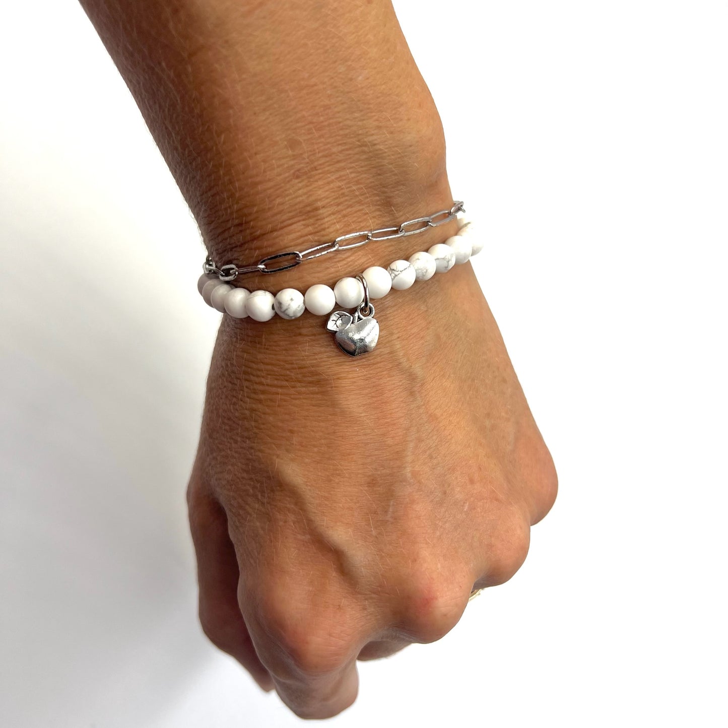 Teacher/Coach Appreciation Beaded Bracelet - Choose Bead Colour, Charm & Personalisation