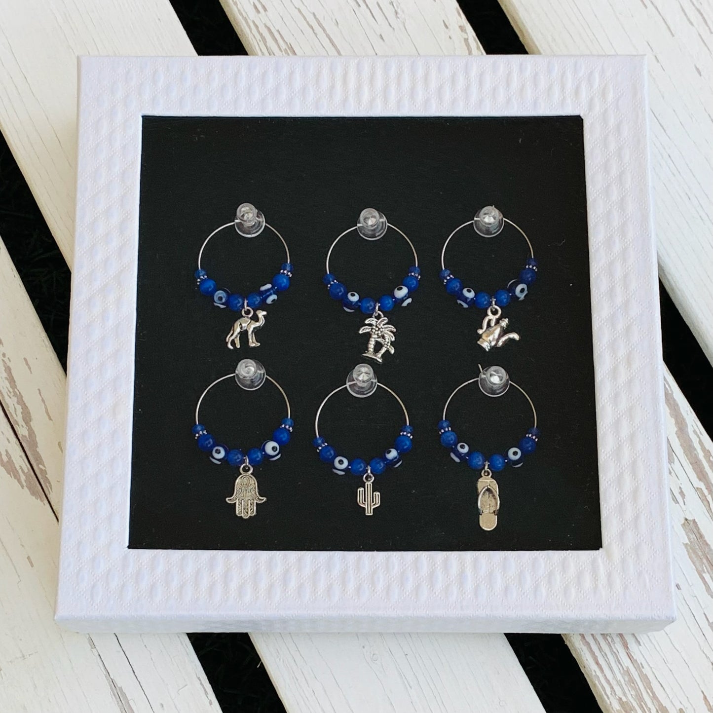 Dubai Themed Wine Glass Charms - Choose Colour/Quantity & Personalisation option