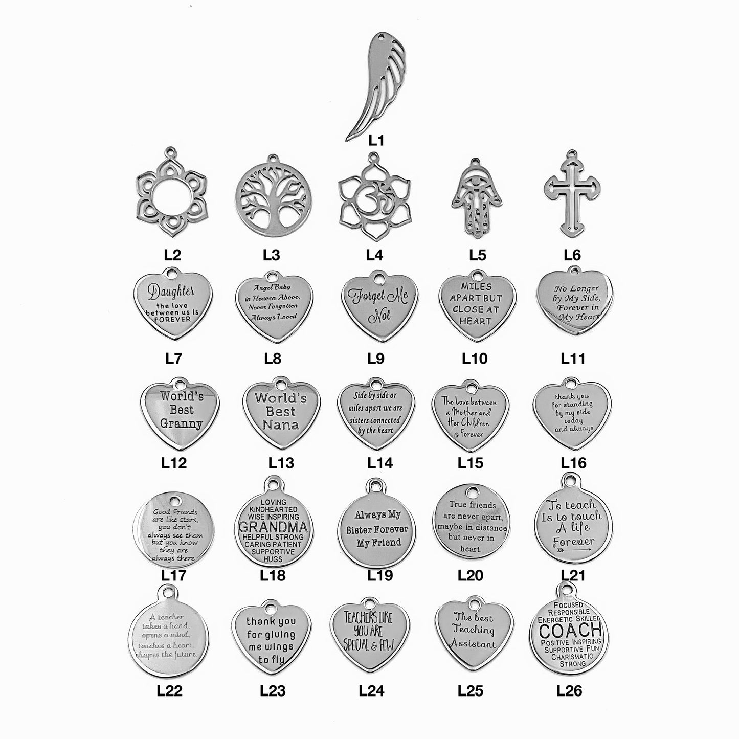 Silver Necklace - Choose Pendant & Opt to make it a set.