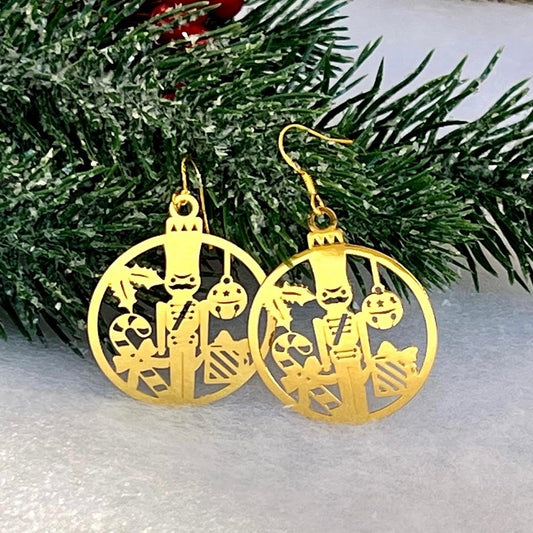 Nutcracker Bauble Christmas Earrings