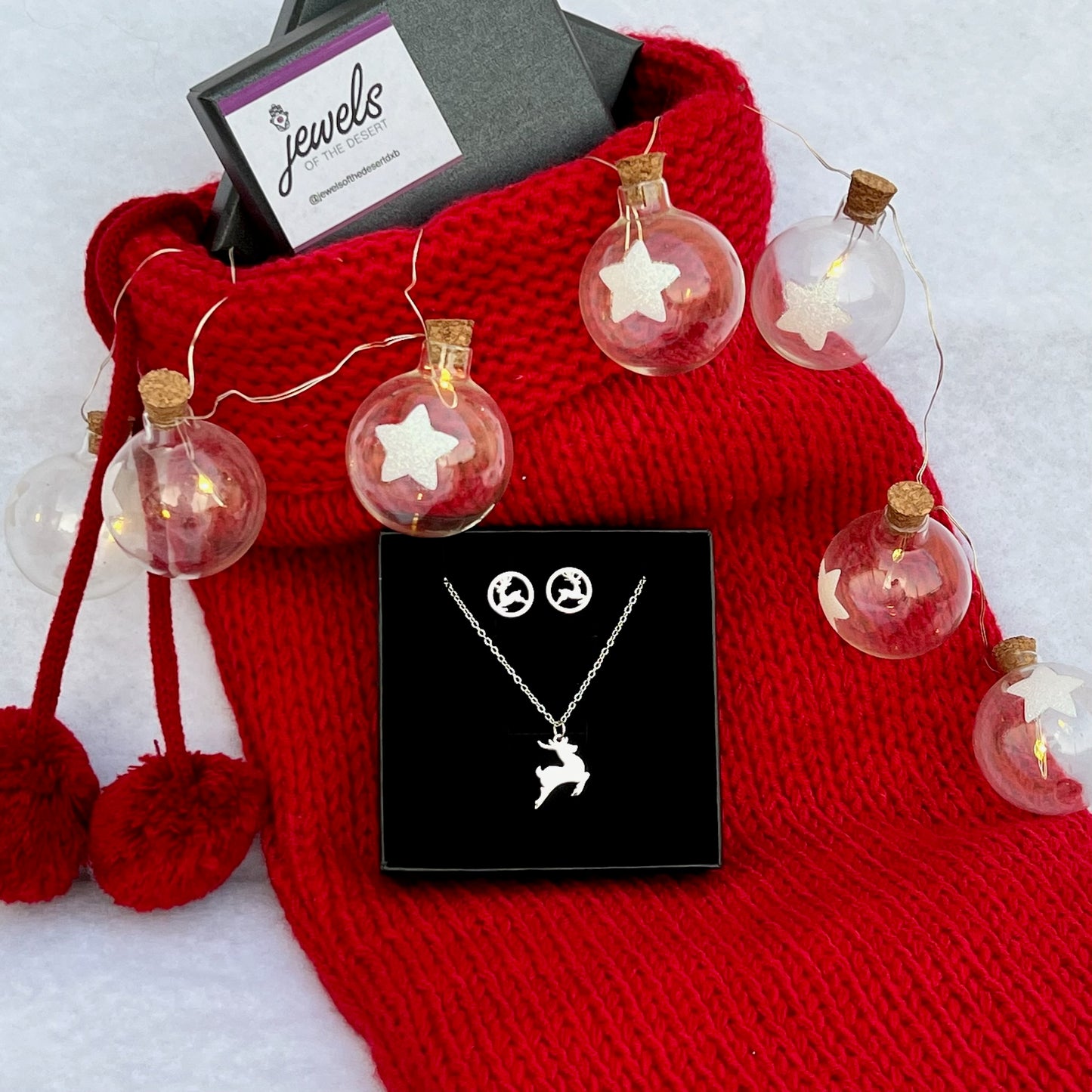 Reindeer Prancer Silver or Gold Necklace/Set