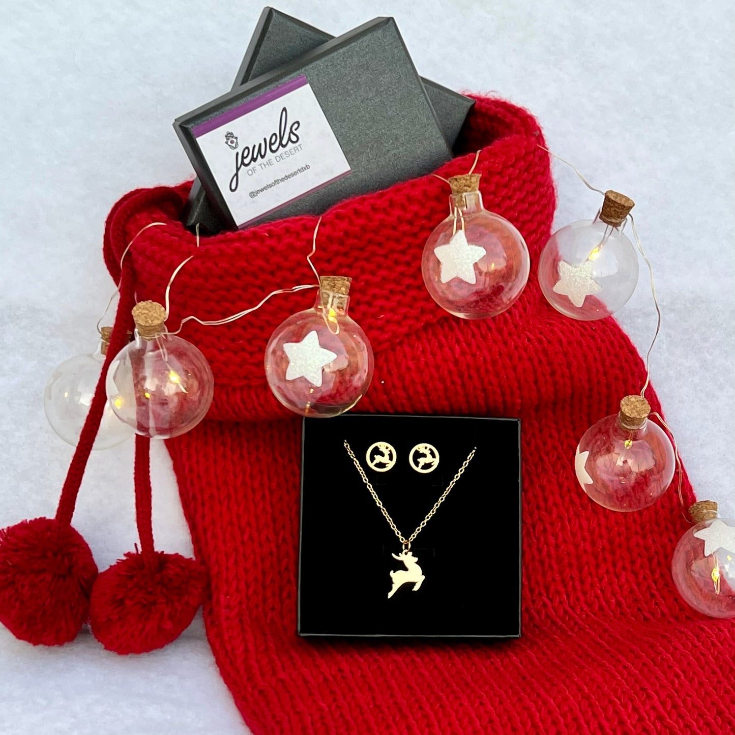 Reindeer Prancer Silver or Gold Necklace/Set