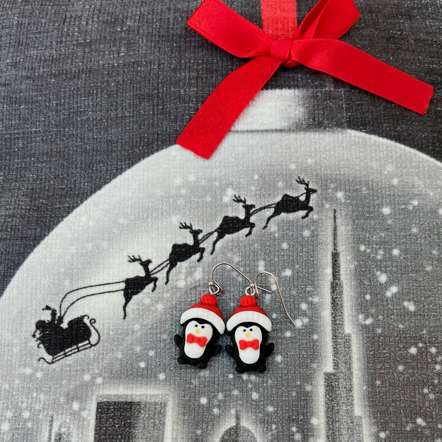 Cute Christmas Penguin Earrings