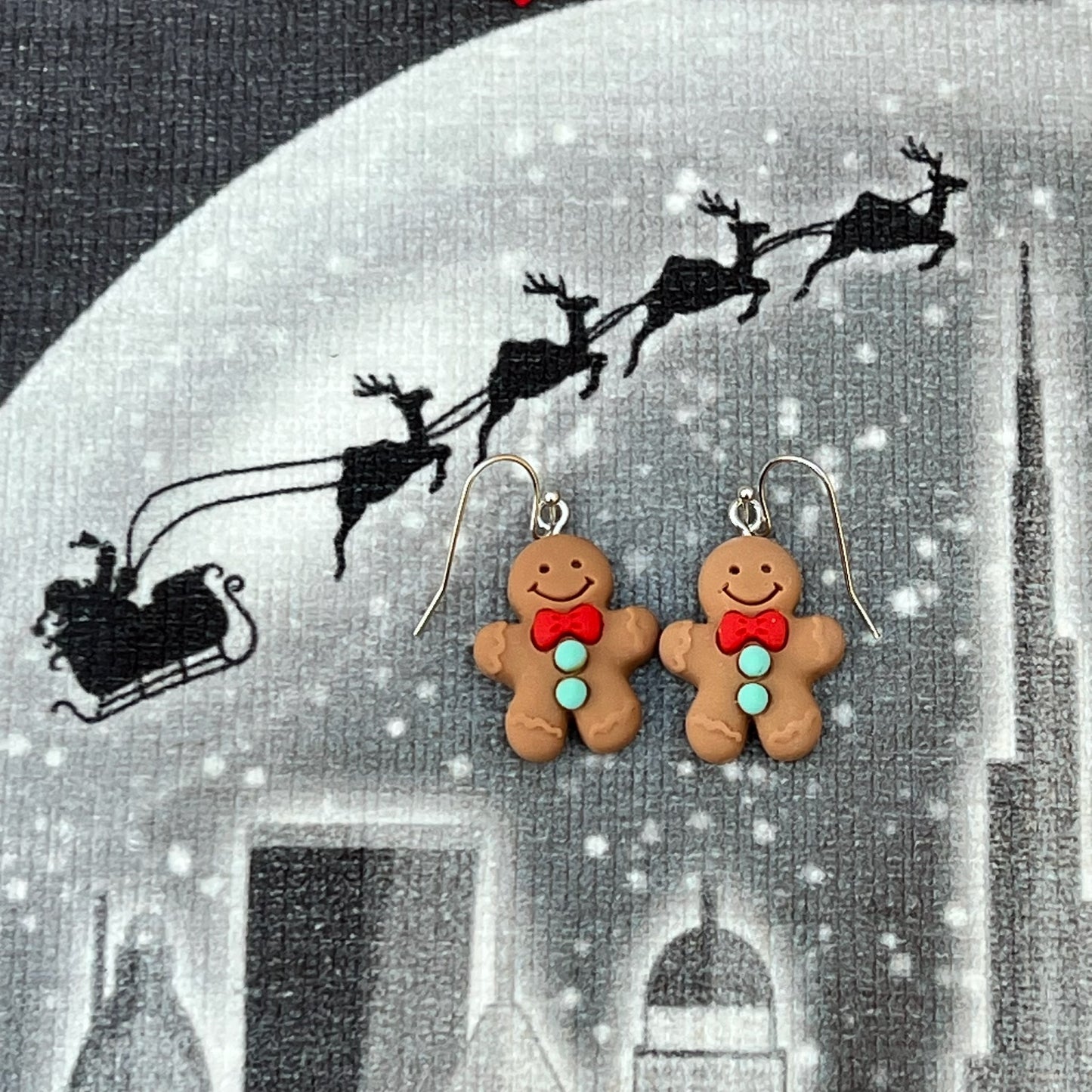 Cute Christmas Gingerbread Man Earrings
