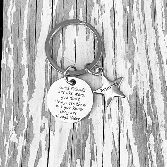 Good Friends Keyring with Friends Star Charm
