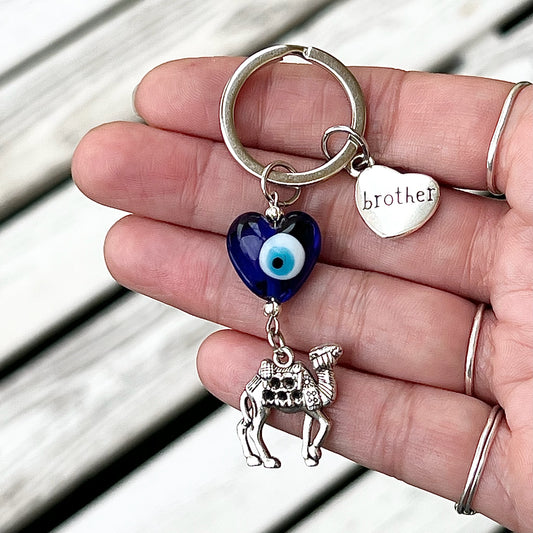 Camel Keyring - Choose Member of Family Heart Charm