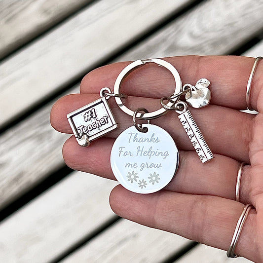 Thanks For Helping me grow Teacher Appreciation Keyring