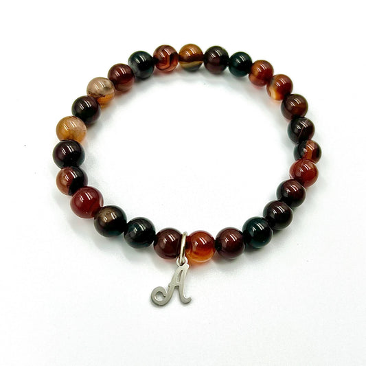 Unisex 8mm Beaded Bracelet - Choose Gemstone/Colour & Charms