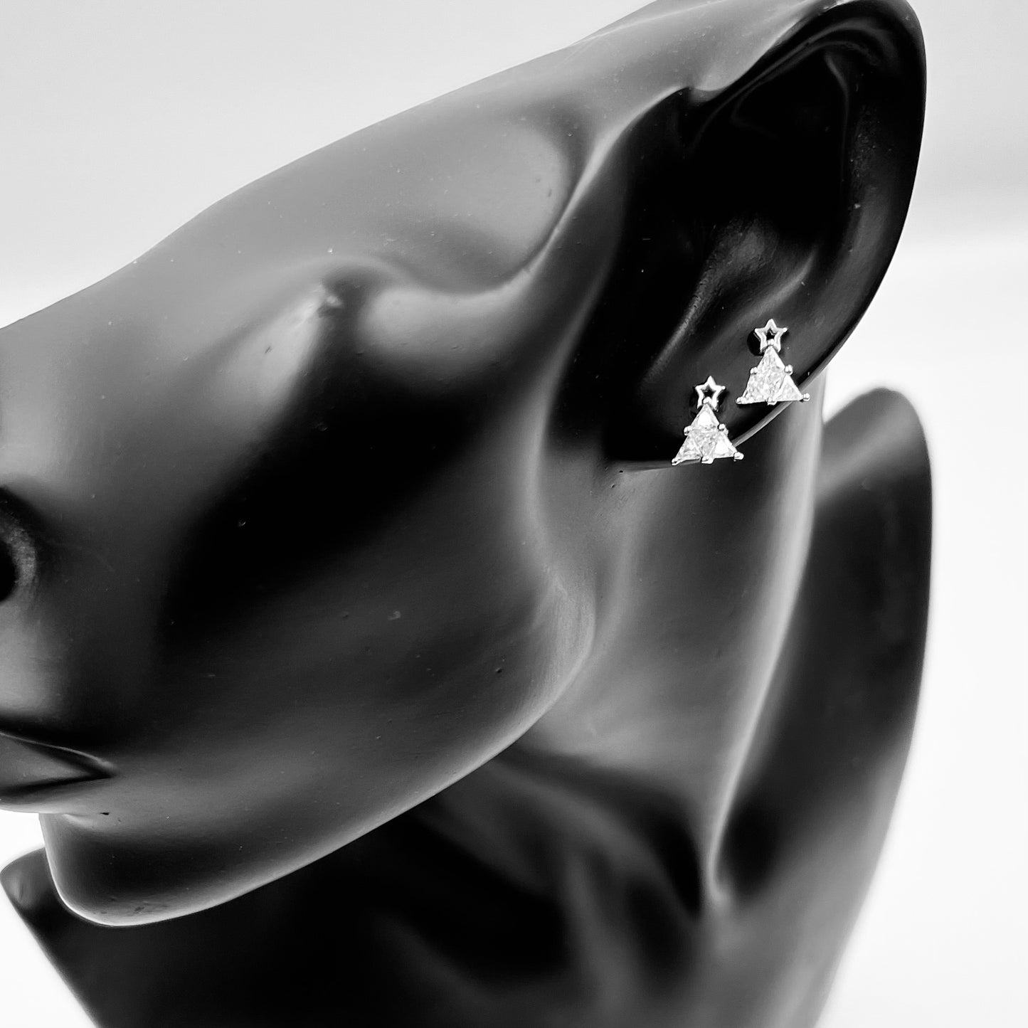 S925 Crystal Christmas Tree Earrings