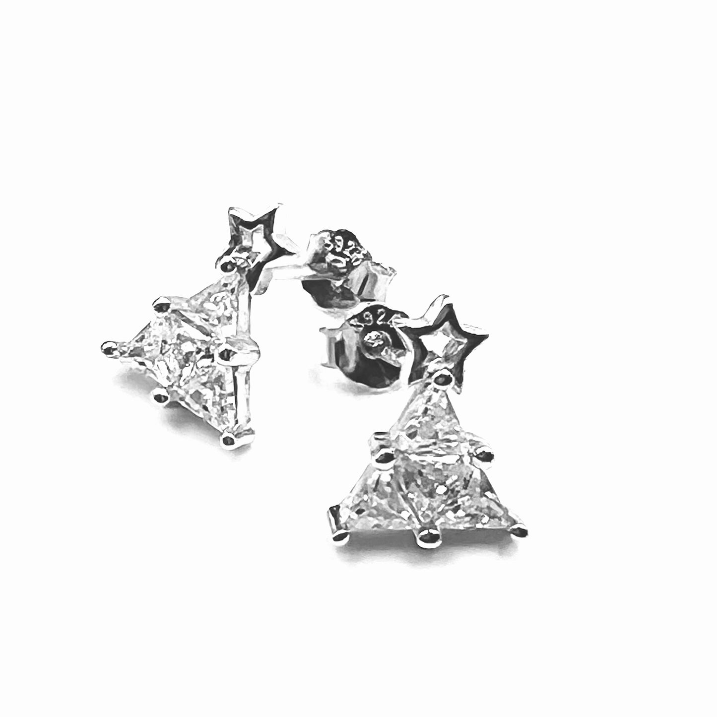 S925 Crystal Christmas Tree Earrings