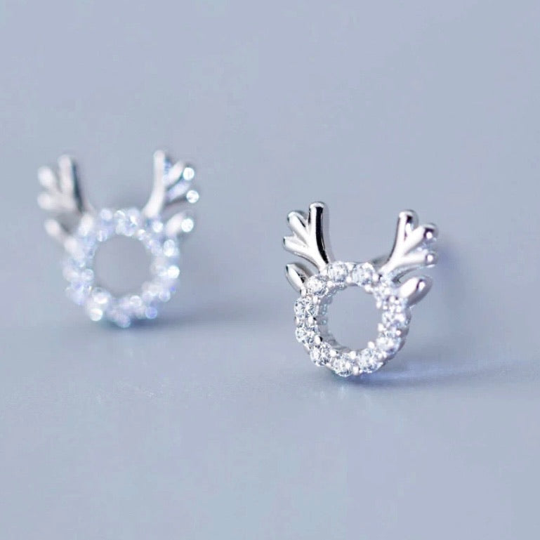 S925 Christmas Reindeer Earrings