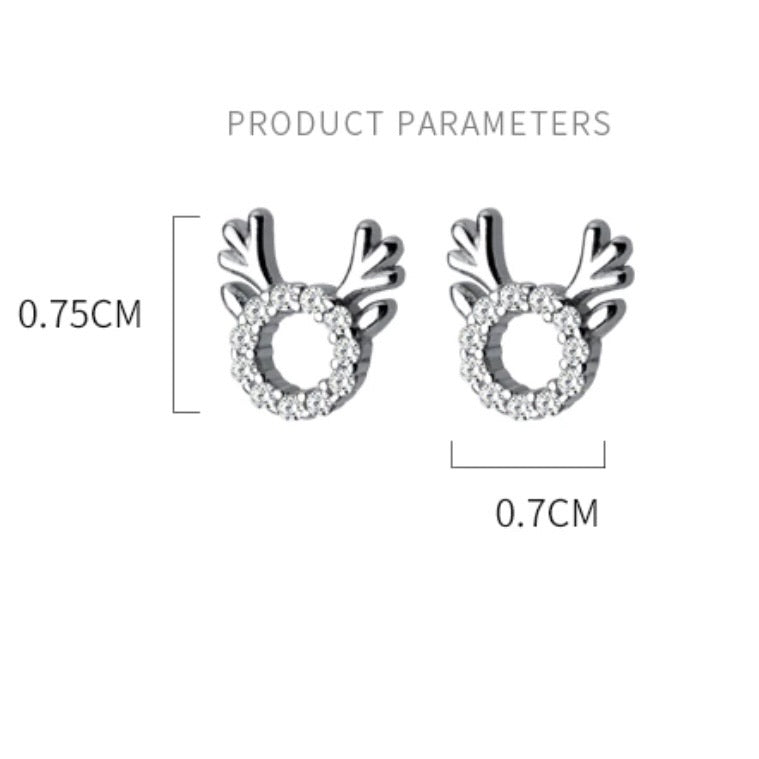S925 Christmas Reindeer Earrings