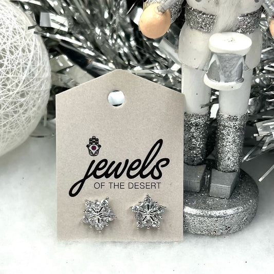 S925 Christmas Snowflake Earrings