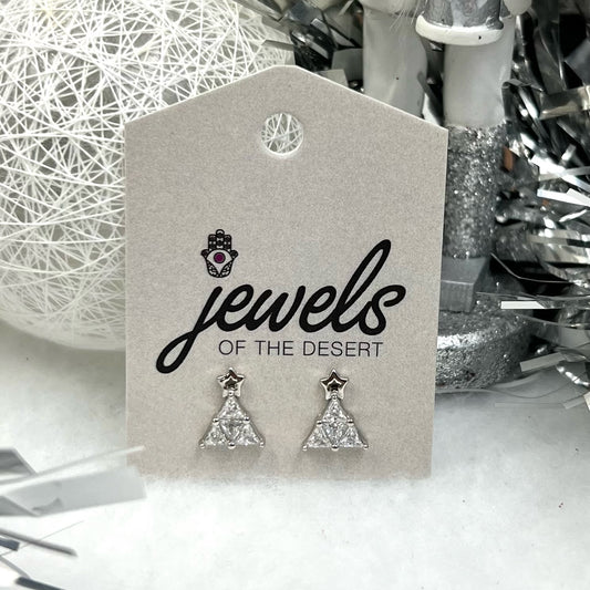 S925 Crystal Christmas Tree Earrings