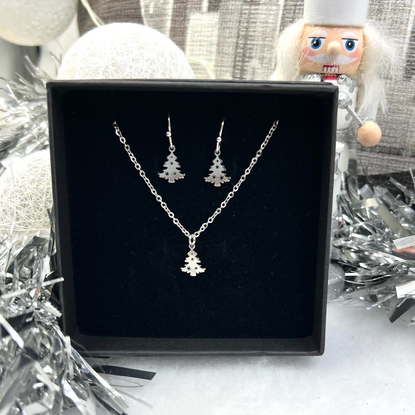Christmas Tree Silver Necklace (Make it a set with earrings)