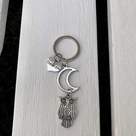 Thank You Owl Keyring