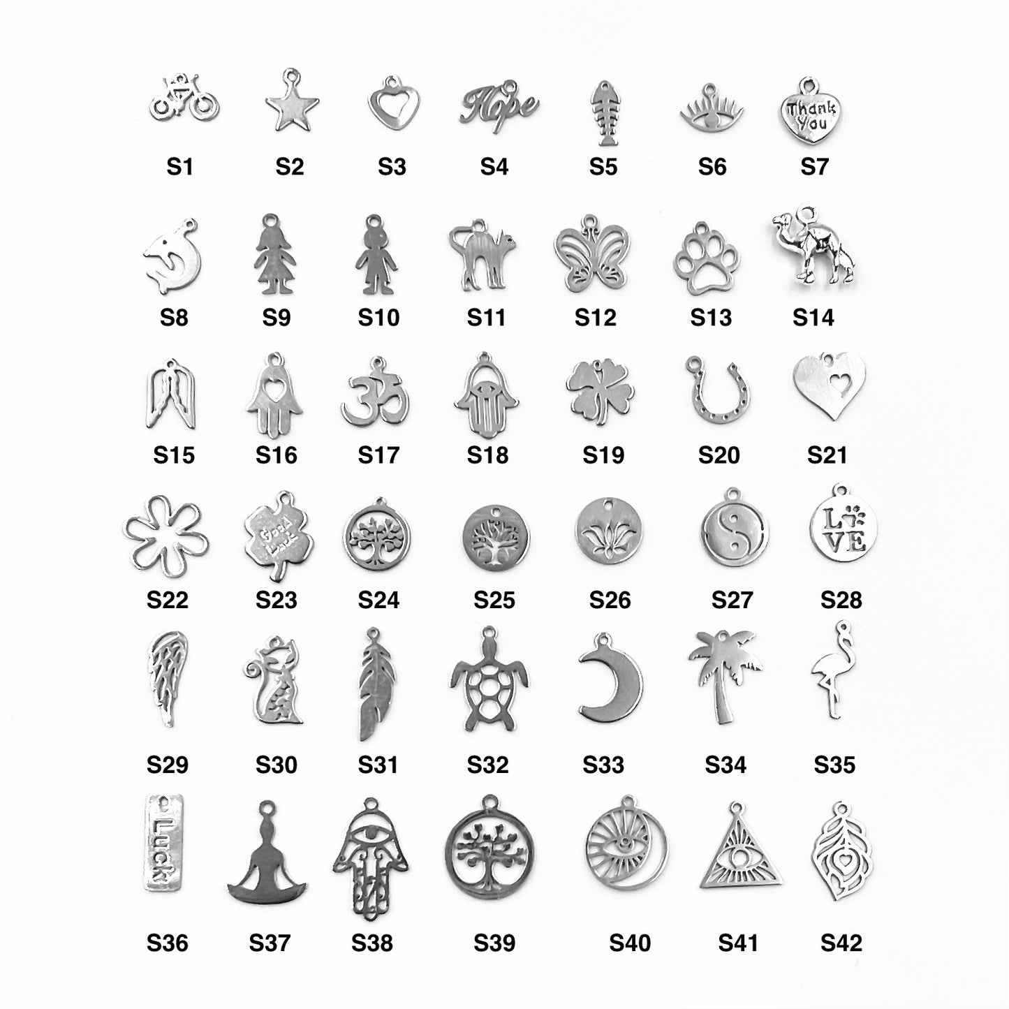 Unisex Silver Hematite 6mm Beaded Bracelet - Choose Charm & Personalisation