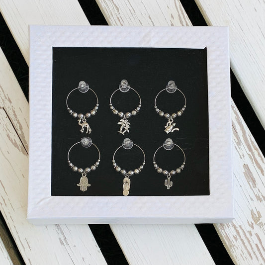 Dubai Themed Wine Glass Charms - Choose Colour/Quantity & Personalisation option
